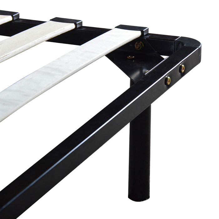 Sommier kit en bois et acier - Noir
