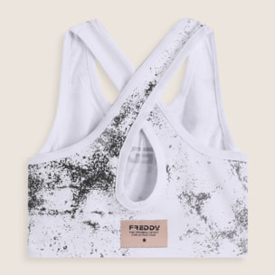 Top bambina effetto spray con incrocio posteriore