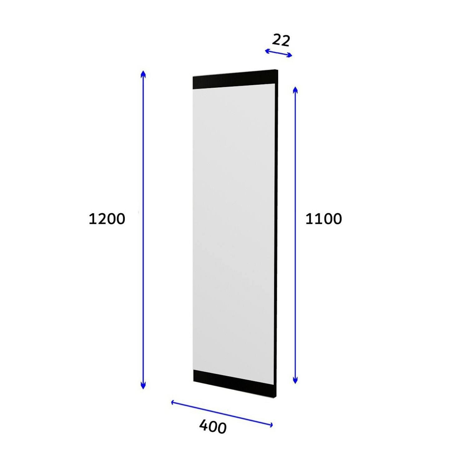 Specchio Dprenn, Specchiera, Articolo d'arredo a muro, Decorazione con specchio, 40x2h120 cm, Nero