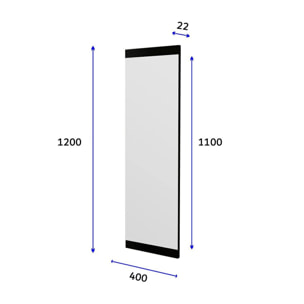 Specchio Dprenn, Specchiera, Articolo d'arredo a muro, Decorazione con specchio, 40x2h120 cm, Nero