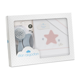 Sábanas Cuna y Kit  Peine con Cepillo de Don Algodón Muselina Estrellas