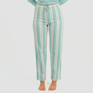 Pigiama lungo da donna a righe
