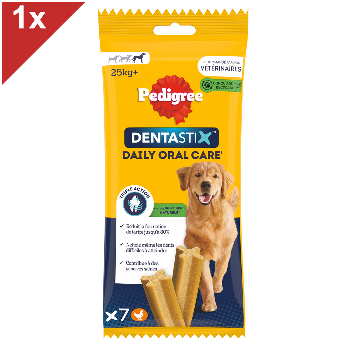 PEDIGREE Dentastix Friandises à mâcher grand chien 7 sticks dentaires (1x7)