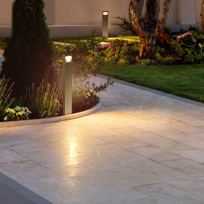Forlight Hide - Baliza de Jardín LED 80cm Altura para Exterior IP44 Luz Neutra 4000K Color Gris Urbano