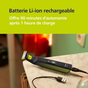 Tondeuse barbe PHILIPS OneBlade Pro QP6506/15, 5 hauteurs de coupe, précision 1 mm, 90 mn