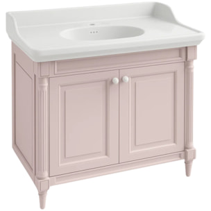 Meuble vasque Cléo 1889 rose pâle velours monotrou