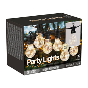 Guirnalda de luz 10 led en blanco cálido 450x6x15cm