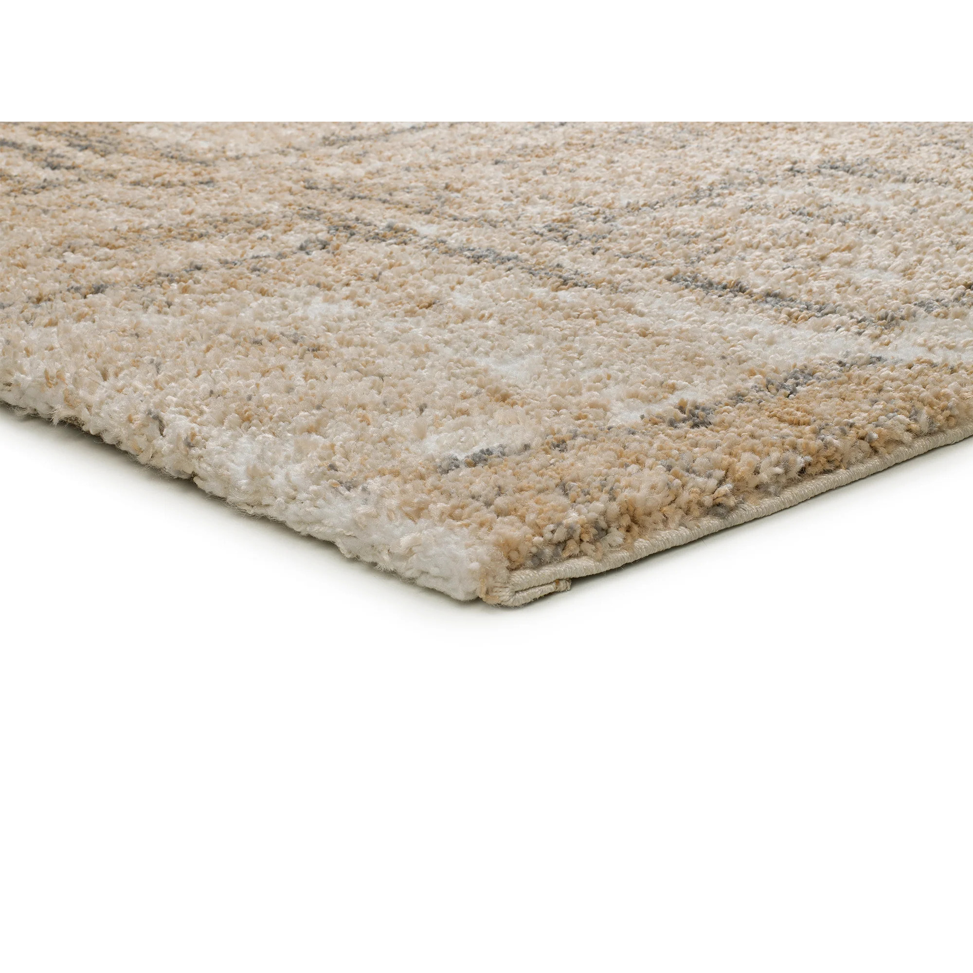 SERENE Alfombra de pelo largo con texturas en tonos beige, varias medidas disponibles