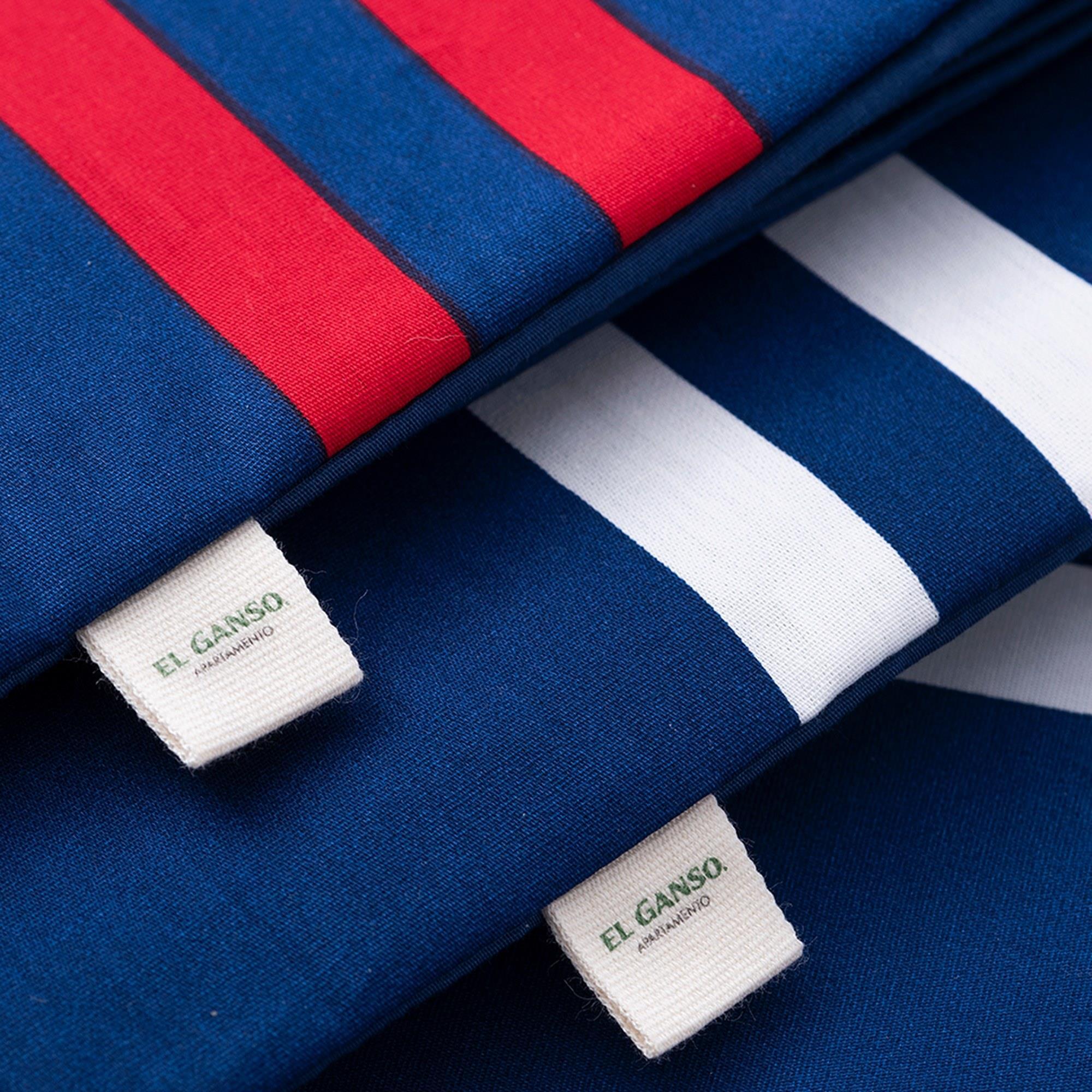 Juego de 4pzs color azul marino (funda nórdica doble + sábana bajera + 2x funda cojín) 100% algodón 180tc el ganso