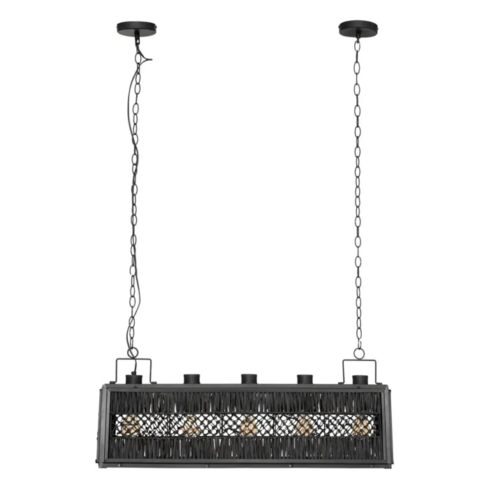 Suspension "Aaron" en métal L93cm noir