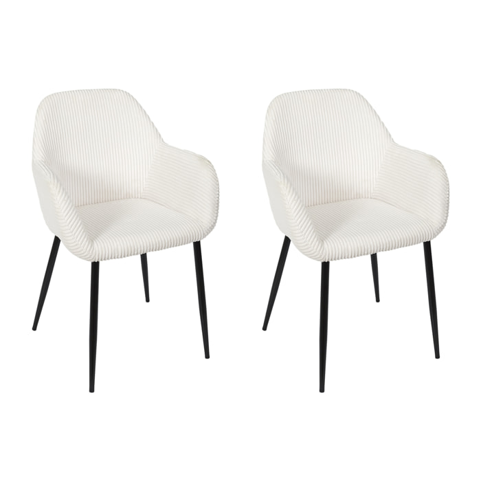 Fauteuil Cotele Scott Beige - Lot De 2