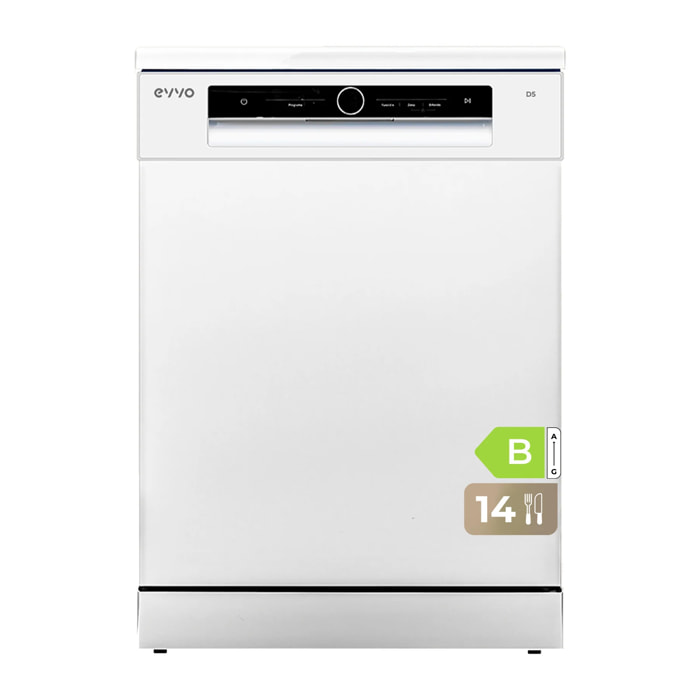 Lavavajillas EVVO D5X, 14 Cubiertos, 8 Programas, Clase Energética B, Inox, Ancho 600 mm