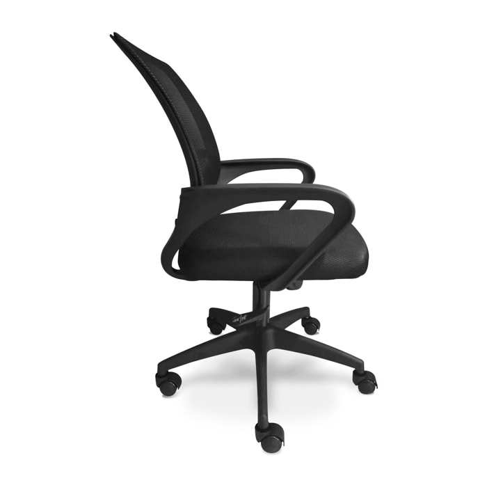 Lara - Sedia da ufficio ergonomica ad altezza regolabile con ruote girevoli - colore nero