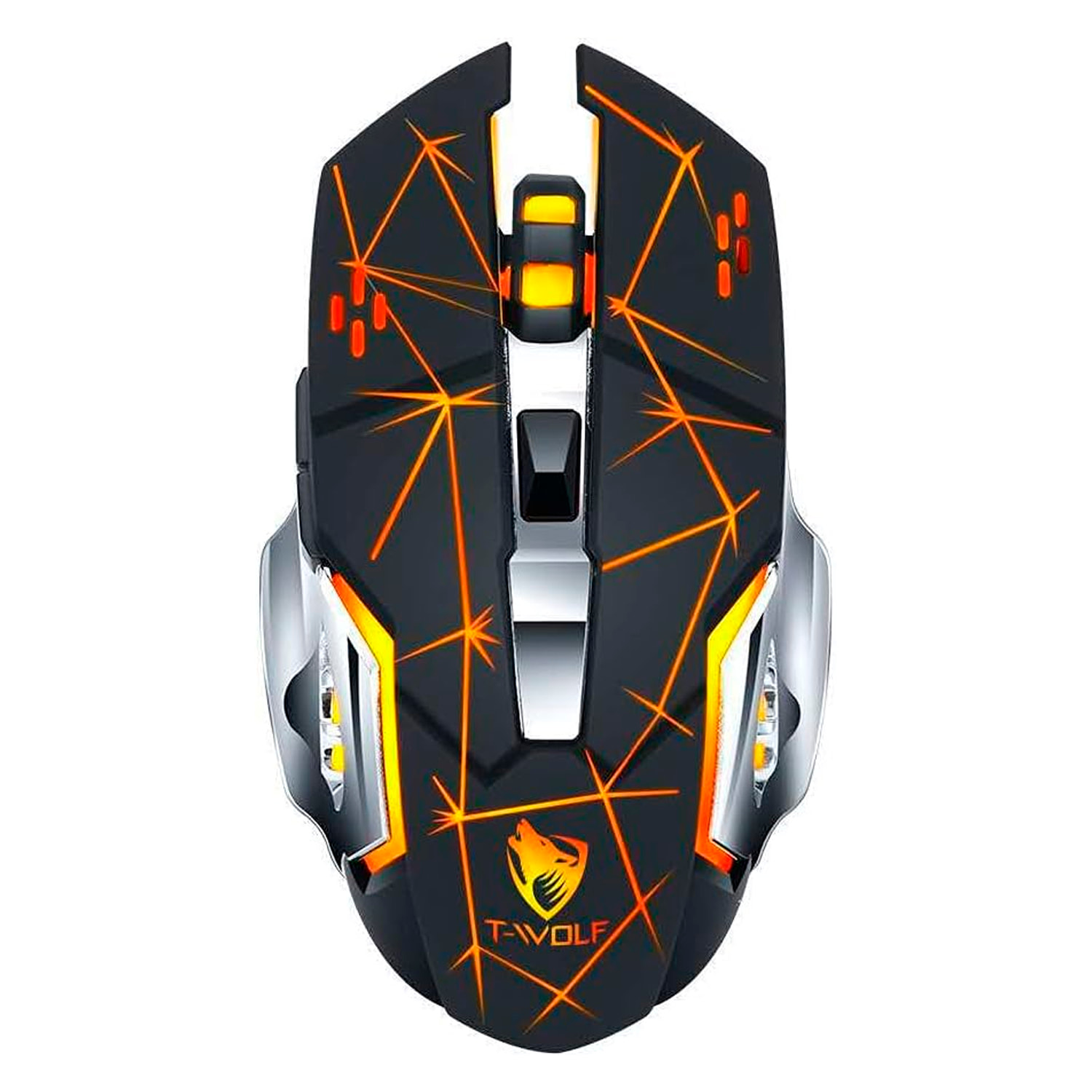 Ratón gaming inalámbrico Plug and Play. Con 3 niveles de DPI, iluminación RGB y 6 botones.