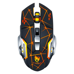 Ratón gaming inalámbrico Plug and Play. Con 3 niveles de DPI, iluminación RGB y 6 botones.