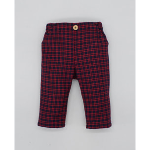 PANTALÓN LANA CUADROS ROJO Y AZUL