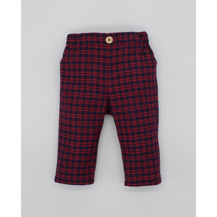PANTALÓN LANA CUADROS ROJO Y AZUL