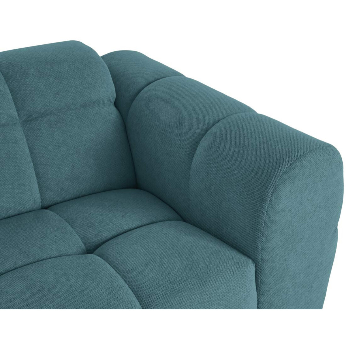 Ray - canapé droit 2 places en tissu texturé - Bleu grisé