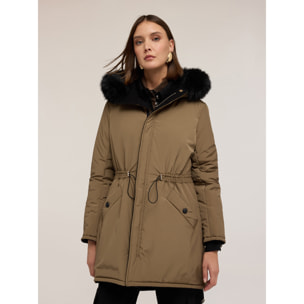 Motivi - Plumífero reversible con capucha y cremallera - Verde militare