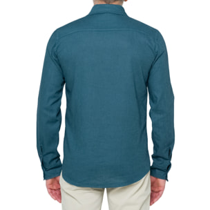 Camicia in lino Hot Buttered Saunders Tropicalblue