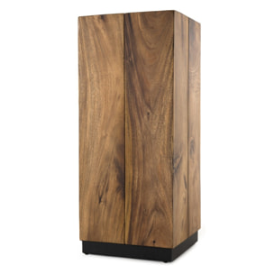 SAM - Table d'appoint carrée haute 38x38cm bois Suar piètement noir