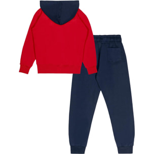 Tuta da bambino in cotone non garzato con cappuccio e zip Leone New Basic