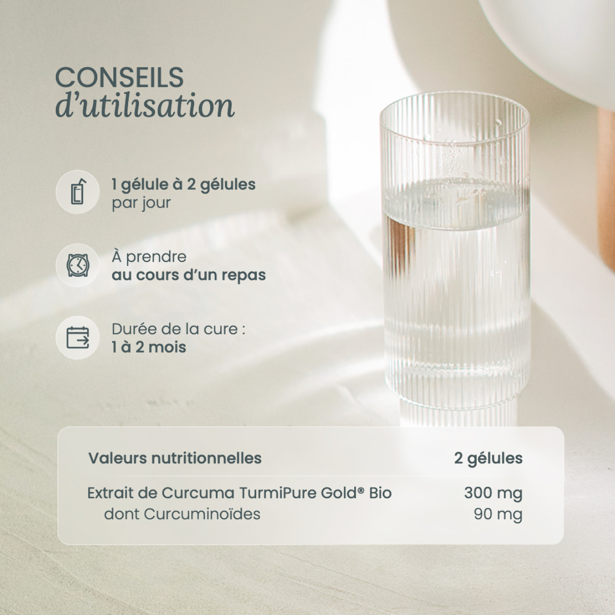 Nutri&Co Curcuma Bio Breveté Haute Absorption pour Articulations - 60 gélules Vegan