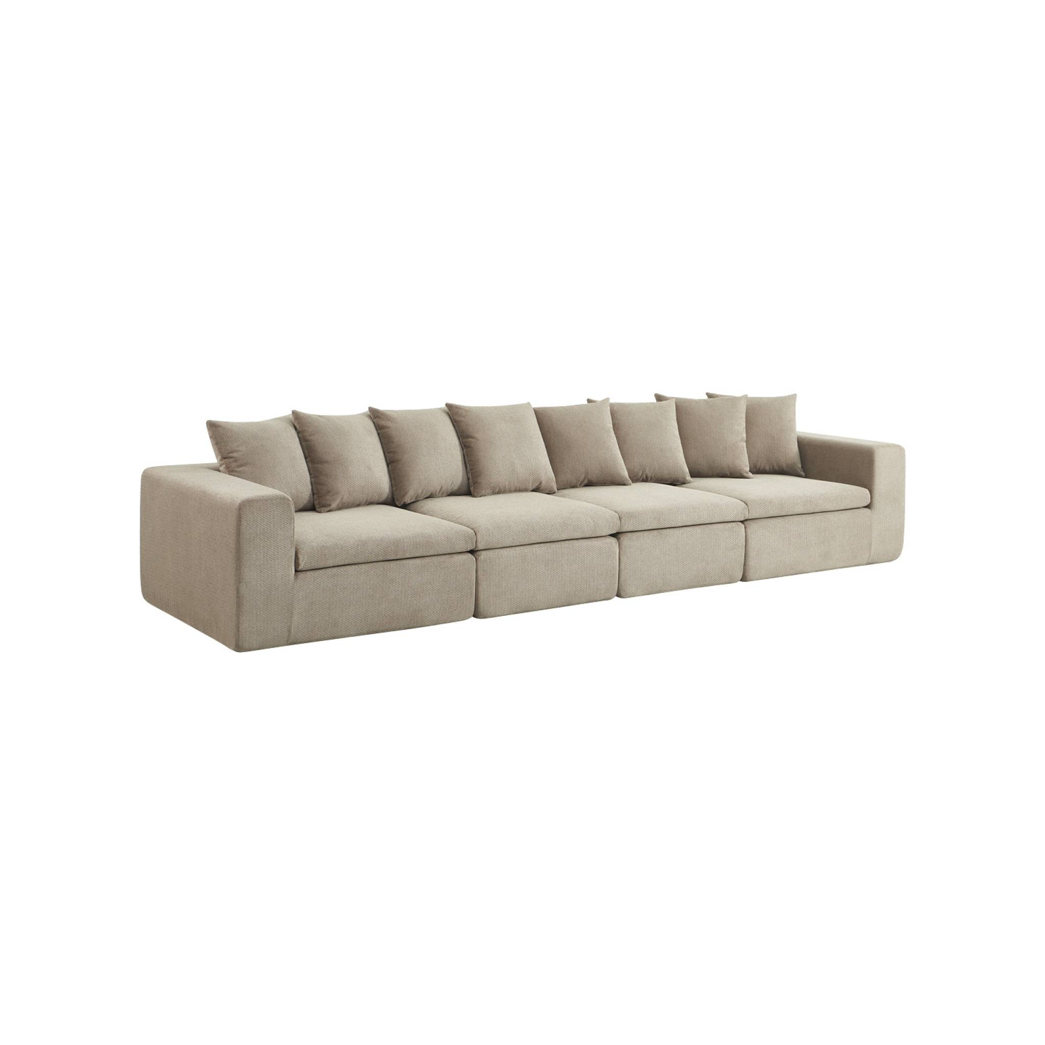 Canapé modulable tissu chenille 5 places MOVI