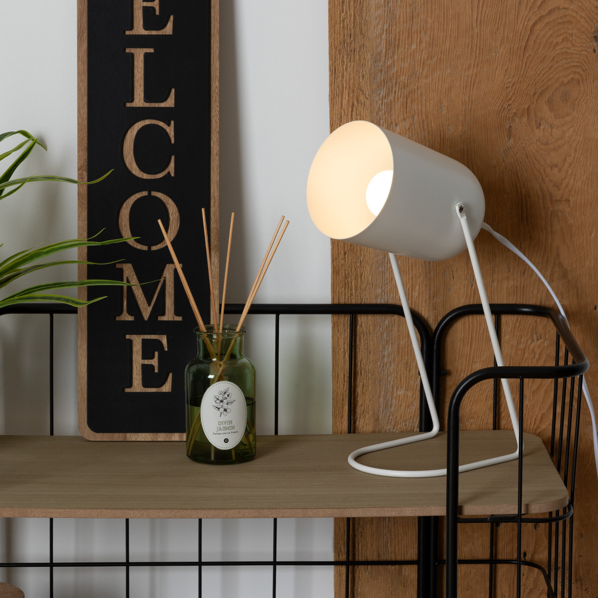 Lampe à poser Faro blanc H30cm