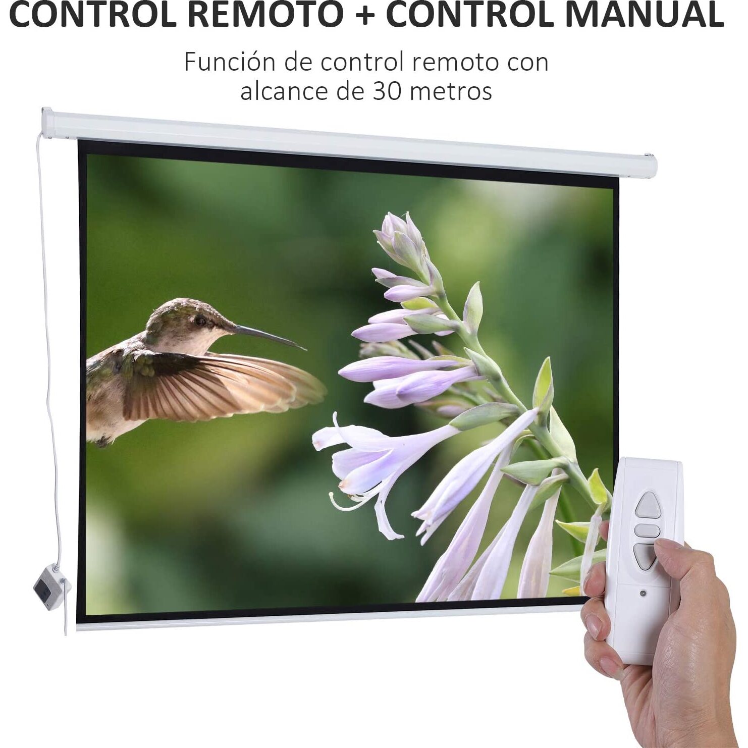 Pantalla del Proyector Eléctrica Portátil Universal 84" 4:3 con Control Remoto