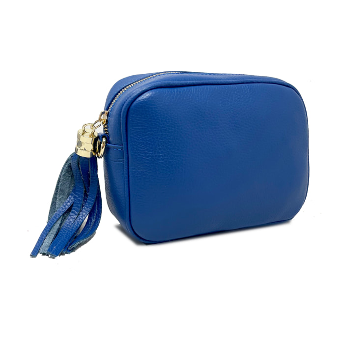 Chicca Borse - Tracollina Clutch Donna in Vera Pelle - Colore Bluette