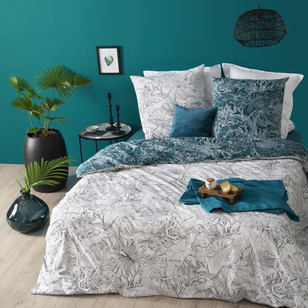 Parure de lit "Jungle" en coton 260x240 cm