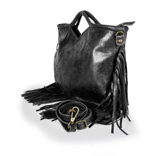 Borse Donna colore Nero-in pelle Made in Italy 35x26x5cm
