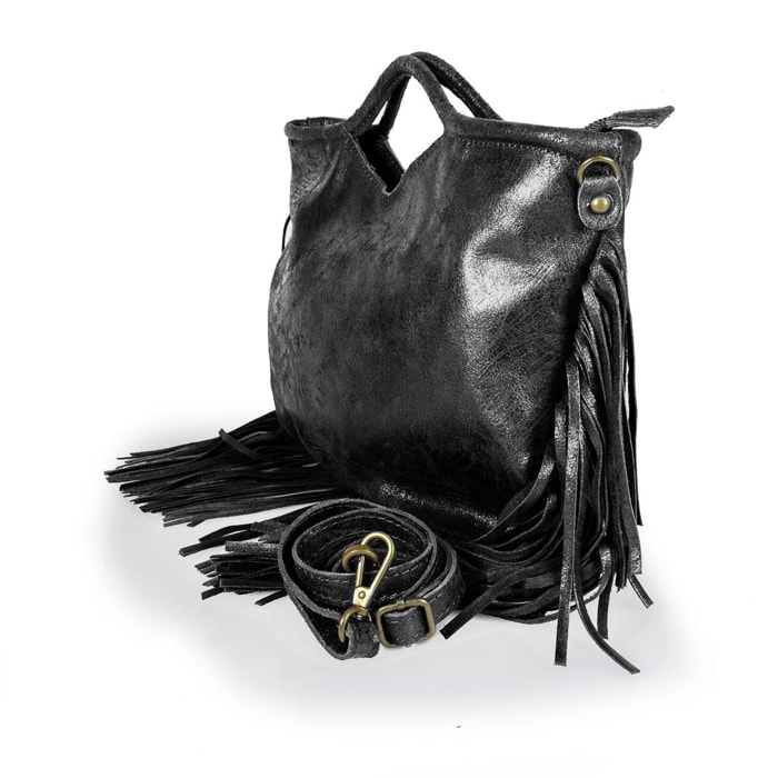 Borse Donna colore Nero-in pelle Made in Italy 35x26x5cm