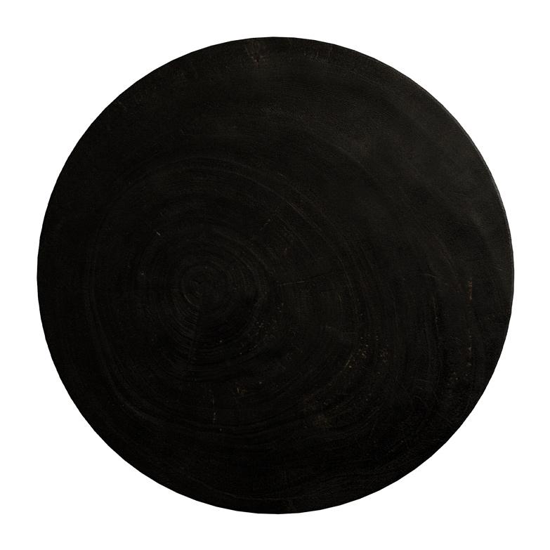 Table d'appoint Lowa noire en bois de suar D40 cm