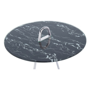 Tavolino di design Pendulum in vetro effetto marmo
