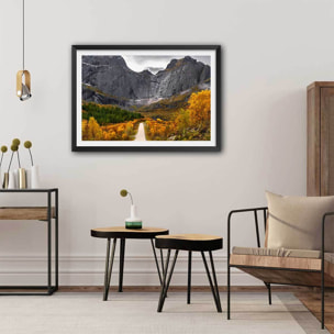 Affiche Lofoten, Face au mur Affiche sous cadre noir
