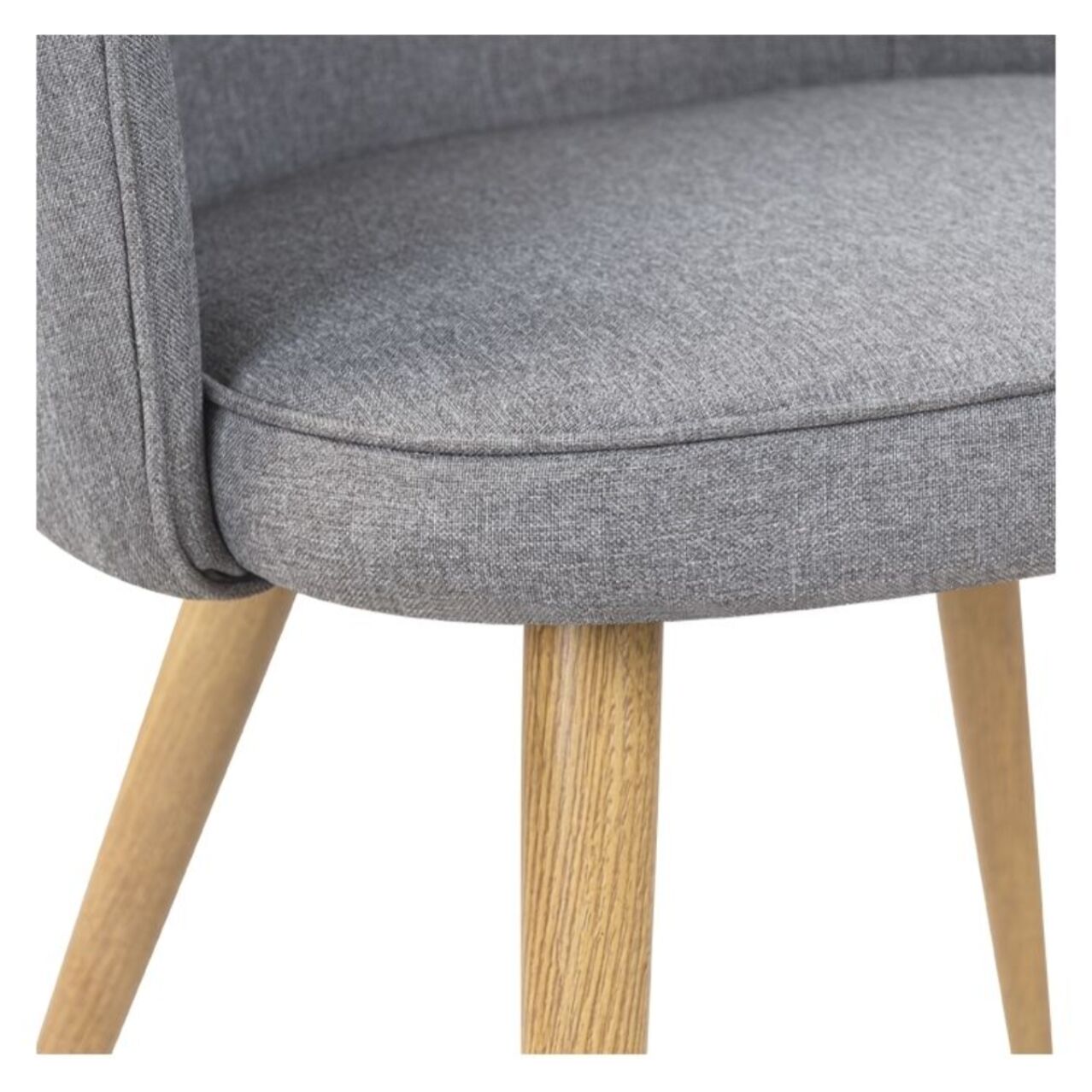 Lot de 2 chaises en tissu gris clair et pieds en métal - Chiara