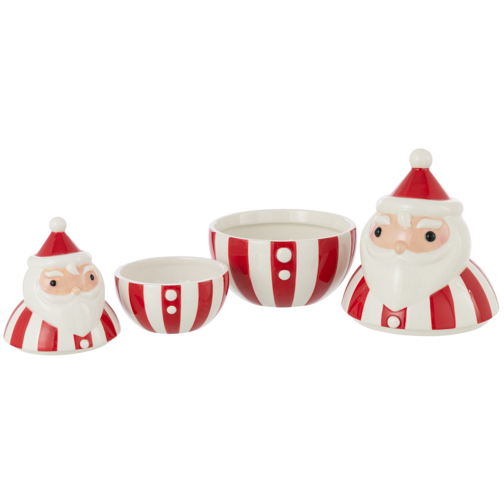 J-Line pot de conservation Père Noël Dolomite - céramique - rouge/blanc - large