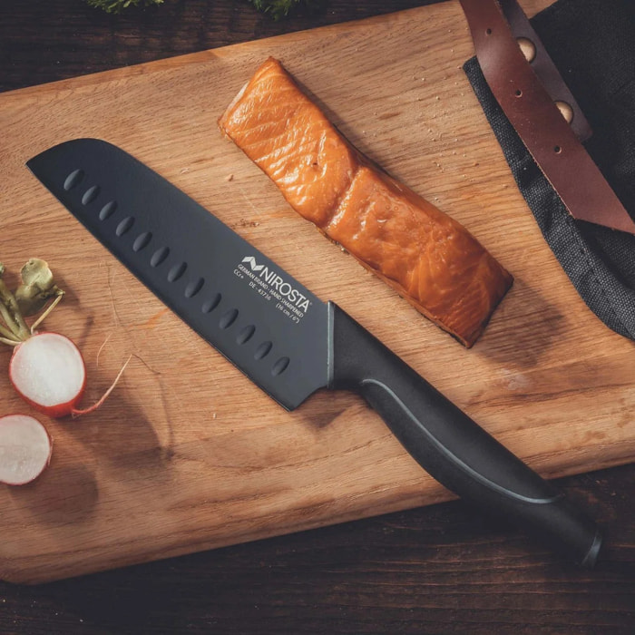 Couteau de cuisine Santoku lame de 16 cm Nirosta Black Edition
