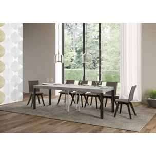 Table extensible 90x90/246 cm Everyday Premium Gris Béton cadre Anthracite