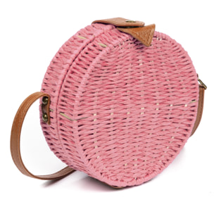 Cuneo Bolso bandolera Mujer. Tejido Paja  Piel Sintética PU