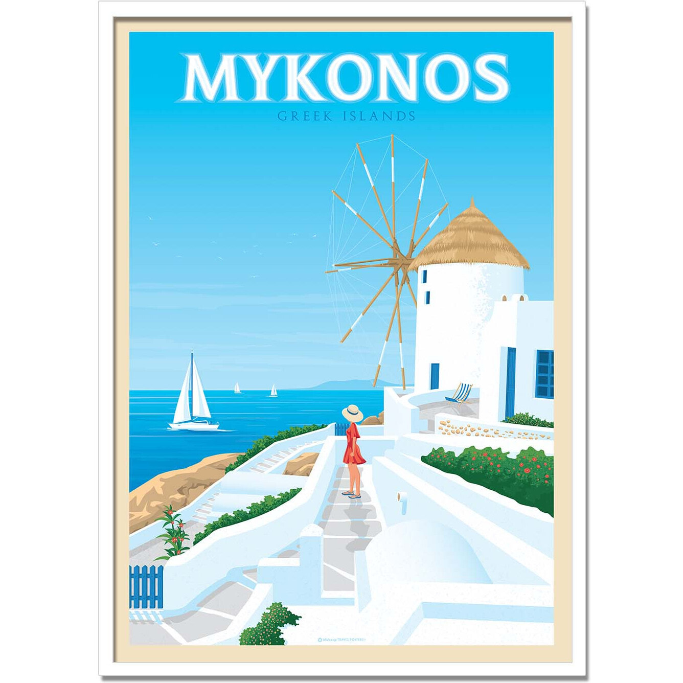 Affiche - Mykonos - Olahoop Travel Posters