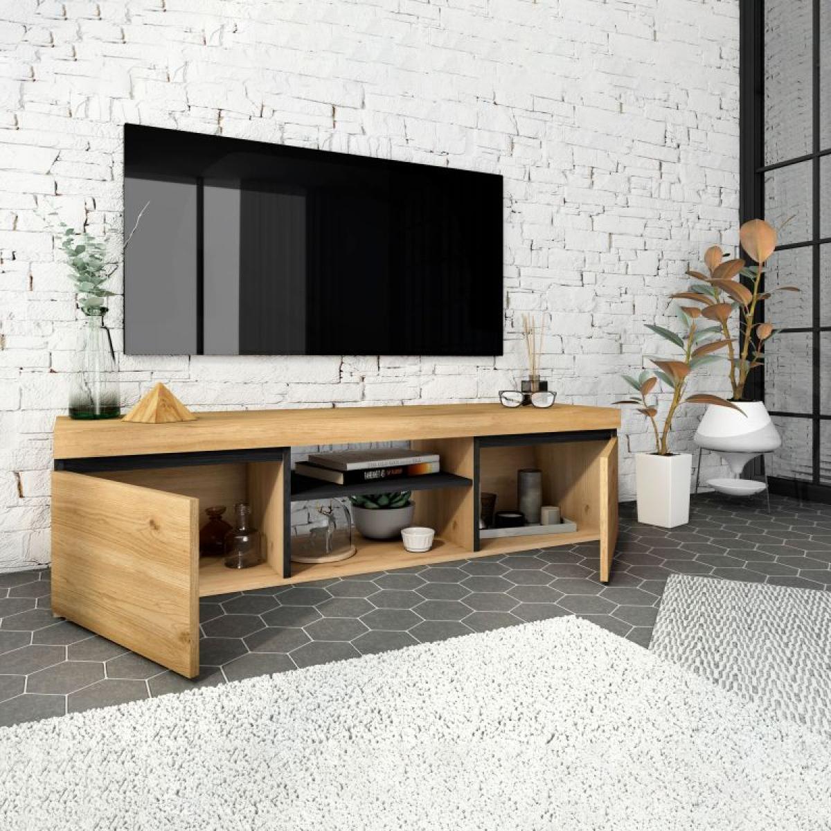 Mueble TV Ebos 140 Roble Nude - Ceniza