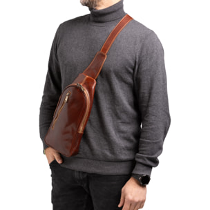 Borsa a tracolla  da uomo In Vera pelle Made in Italy 35x16x5 cm