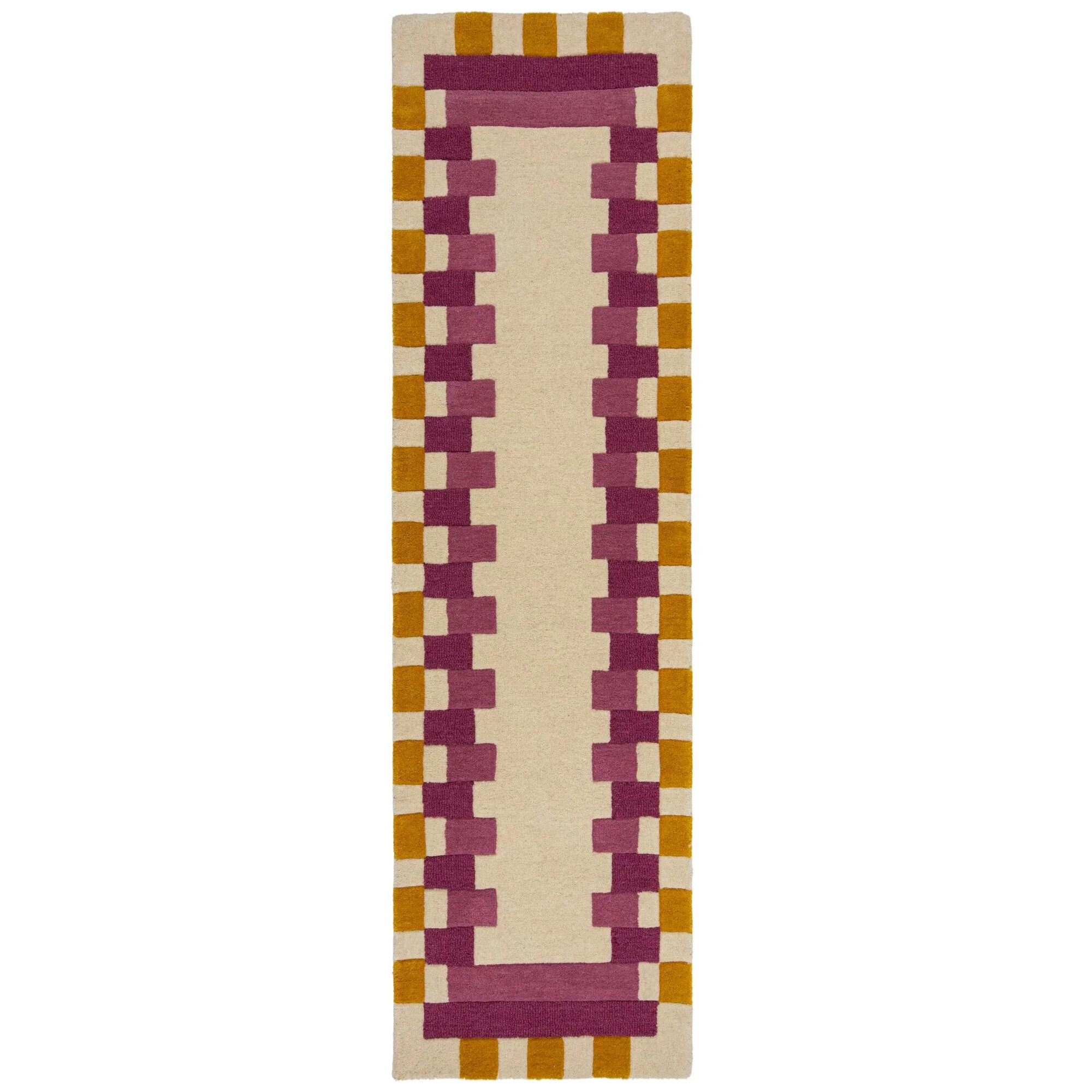 Tapis en laine de couloir KAI Rose