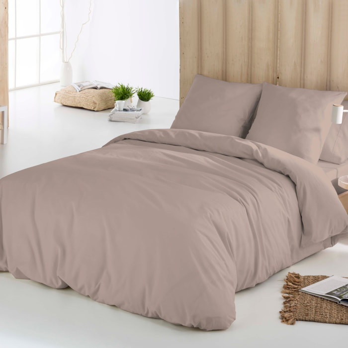 Icehome - Funda Nórdica Lisa - 100% Microfibra - Incluye 1/2 Fundas de Almohada - Beige