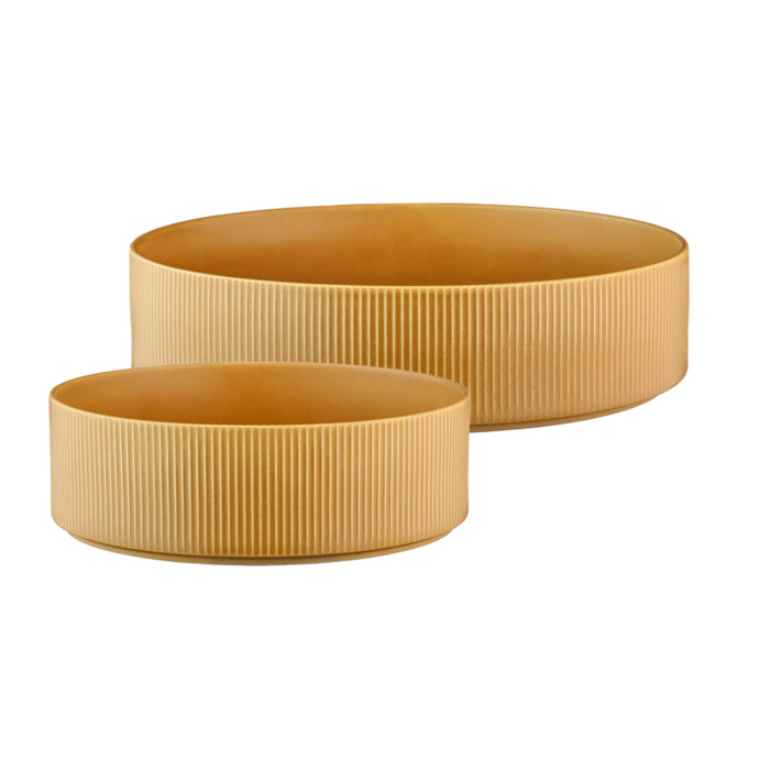 Saladier SCANDI Ø21,5cm et Ø27,5cm - 2 pièces - Ocre