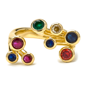 Anillo con Lacado Negro acabado oro 18k