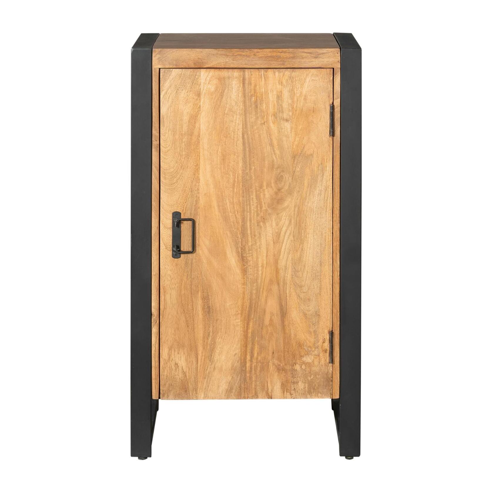 Petit meuble de rangement bois métal 1 porte MILORA